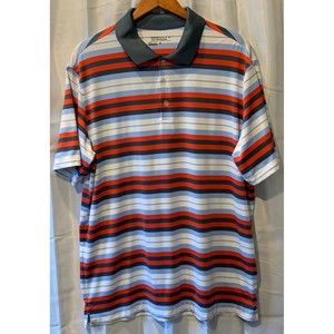 Nike Striped Multi Color Dri-Fit Golf Tour Performance Men's Size XL Polo Shirt